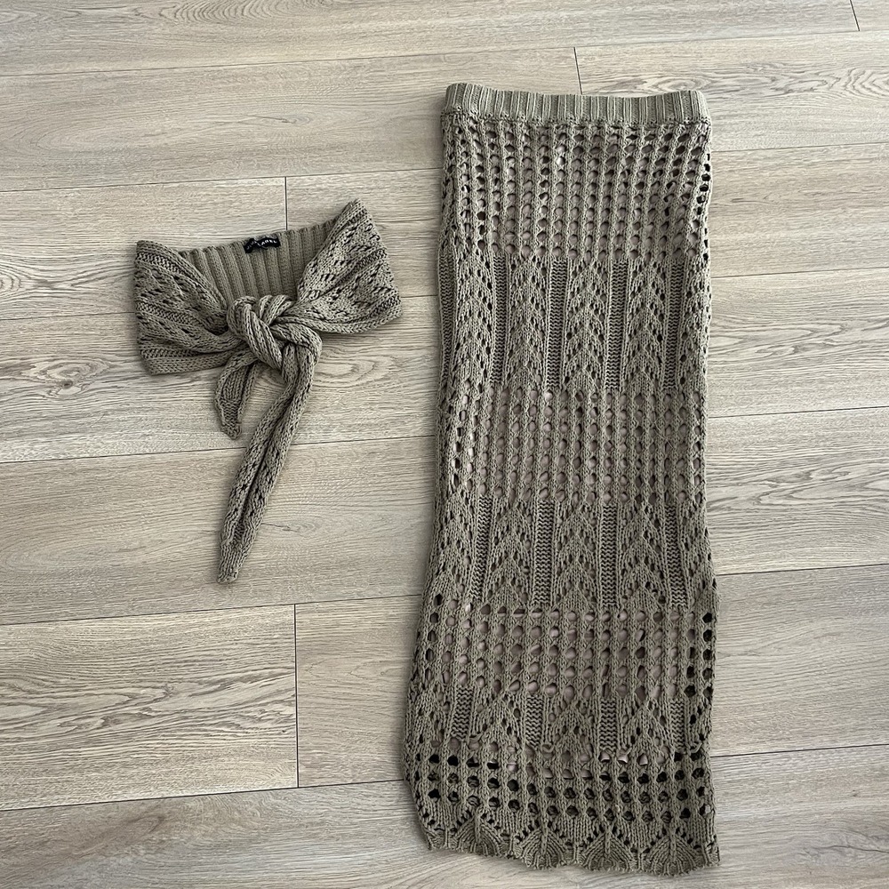 JLUXLABEL Olive Maxi Skirt Set